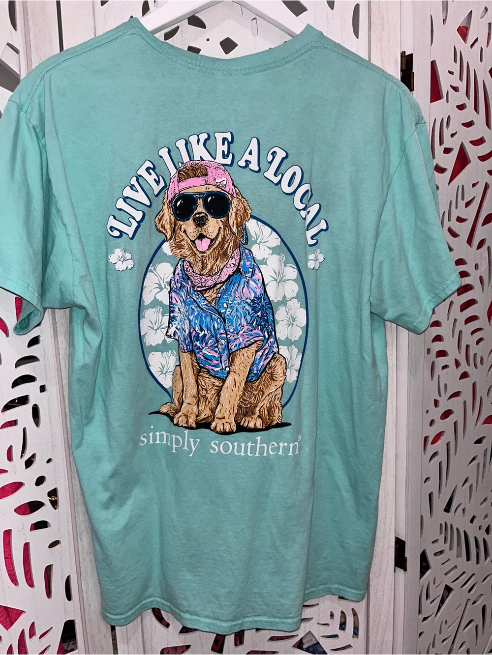 Simply Southern Mint Green 'Live Like A Local' Dog Graphic Tee